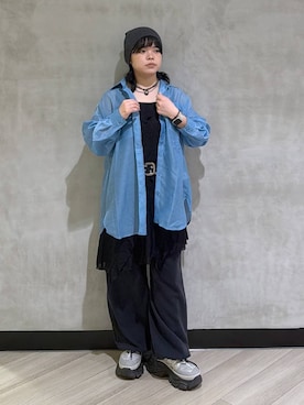 「PAGEBOY（ページボーイ）のハートマンテルネックレス3（ネックレス、ブラック系）」を使った、094ripeさん（レディース）の春コーディネート