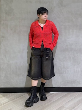 「PAGEBOY（ページボーイ）のレースアップソックスブーツ 【3サイズ展開・軽量】（ブーツ、ブラック系）」を使った、094ripeさん（レディース）の春コーディネート