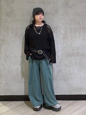 「PAGEBOY（ページボーイ）のチェーン2連ネックレス（ネックレス、シルバー系）」を使った、094ripeさん（レディース）の春コーディネート