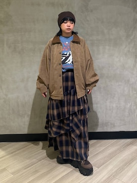 「ぽっちゃりスタッフ」｜094ripeさん（レディース・156cm）の秋コーディネート