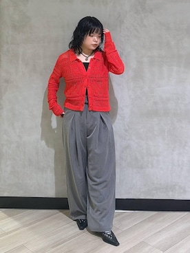 「PAGEBOY（ページボーイ）のハートマンテルネックレス3（ネックレス、ブラック系）」を使った、094ripeさん（レディース）の春コーディネート