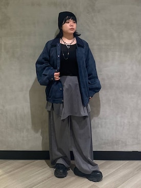 「PBLIM（ページボーイリム）の《UNISEX》ソフトスウェードブルゾン（ブルゾン）」を使った、094ripeさん（レディース・156cm）の秋コーディネート