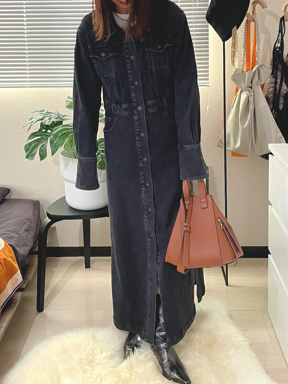 Ameri（アメリ）の「I LINE DENIM SHIRT DRESS（ワンピース