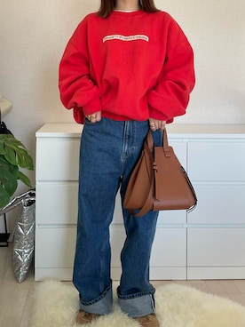 「TODAYFUL（トゥデイフル）のアイテム（デニムパンツ）」を使った、yuRiさん（レディース・161cm）の秋コーディネート