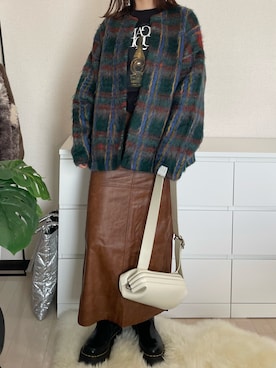 「レザースカート」｜yuRiさん（レディース・161cm）の秋コーディネート