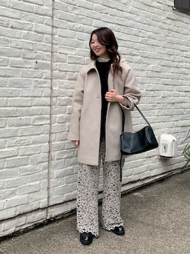 「アイテム（ステンカラーコート）」を使った、ikeda.sさん（レディース・159cm）の秋コーディネート