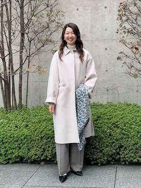 「アイテム（ストール/ショール）」を使った、ikeda.sさん（レディース・159cm）の秋コーディネート