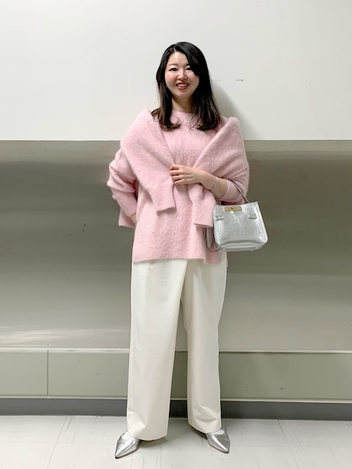 カシミヤ混ヘアリークルーネックプルオーバー（ニット/セーター