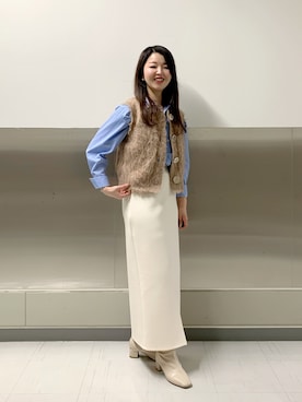 「アイテム（ベスト）」を使った、ikeda.sさん（レディース・159cm）の秋コーディネート