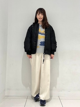 「SENSE OF PLACE by URBAN RESEARCH（センスオブプレイスバイアーバンリサーチ）のニュアンスパターンラメセーター（ニット/セーター）」を使った、ななみさん（レディース・169cm）の秋コーディネート