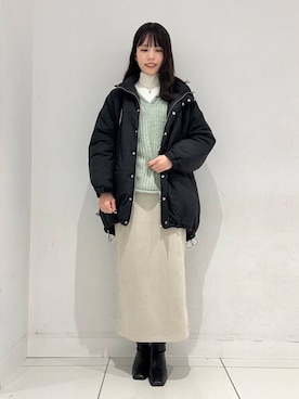 「SENSE OF PLACE by URBAN RESEARCH（センスオブプレイスバイアーバンリサーチ）のポンチタイトスカート（スカート）」を使った、ななみさん（レディース・169cm）の冬コーディネート