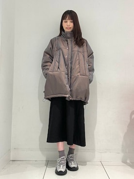 「アイテム（ダウンジャケット/コート）」を使った、ななみさん（レディース・169cm）の秋コーディネート