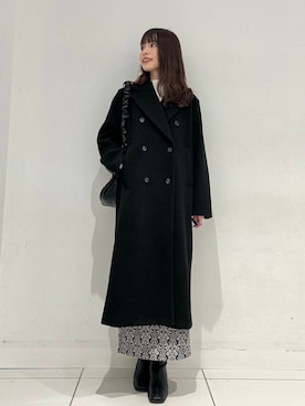「アイテム（チェスターコート）」を使った、ななみさん（レディース・169cm）の冬コーディネート
