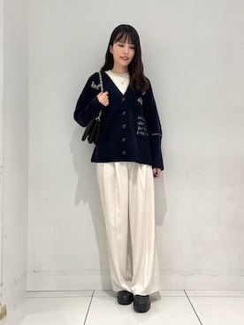 「刺繍」｜「アイテム（ブーツ）」を使った、ななみさん（レディース・169cm）の冬コーディネート