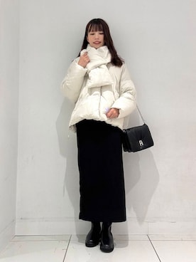 「SENSE OF PLACE by URBAN RESEARCH（センスオブプレイスバイアーバンリサーチ）のポンチタイトスカート（スカート）」を使った、ななみさん（レディース・169cm）の冬コーディネート