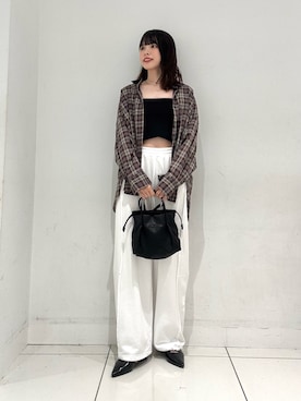「アイテム（スウェットパンツ）」を使った、ななみさん（レディース・169cm）の夏コーディネート