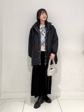 「アイテム（カーディガン/ボレロ）」を使った、ななみさん（レディース・169cm）の冬コーディネート