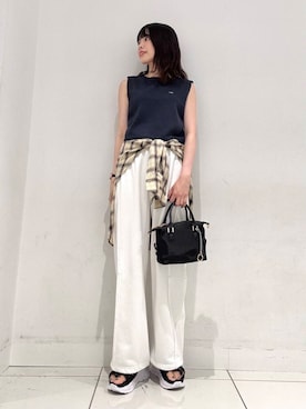 「アイテム（スウェットパンツ）」を使った、ななみさん（レディース・169cm）の夏コーディネート