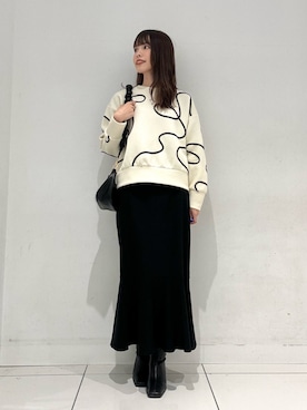 「スカートコーデ」｜ななみさん（レディース・169cm）の冬コーディネート