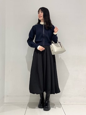 「SENSE OF PLACE by URBAN RESEARCH（センスオブプレイスバイアーバンリサーチ）の『消臭』サイドゴアボリュームソールブーツ（ブーツ）」を使った、ななみさん（レディース・169cm）の冬コーディネート