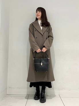 「アイテム（チェスターコート）」を使った、ななみさん（レディース・169cm）の秋コーディネート