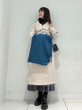 「アイテム（ステンカラーコート）」を使った、ななみさん（レディース・169cm）の秋コーディネート