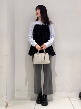 「SENSE OF PLACE by URBAN RESEARCH（センスオブプレイスバイアーバンリサーチ）の『消臭』サイドゴアボリュームソールブーツ（ブーツ）」を使った、ななみさん（レディース・169cm）の冬コーディネート