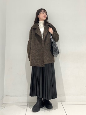 「SENSEOFPLACE」｜「アイテム（ジャケット/アウター）」を使った、ななみさん（レディース・169cm）の冬コーディネート