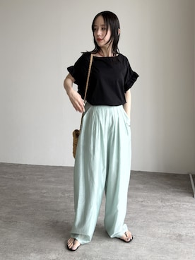 「reca（レカ）のアイテム（Tシャツ/カットソー）」を使った、konさん（レディース・154cm）の夏コーディネート