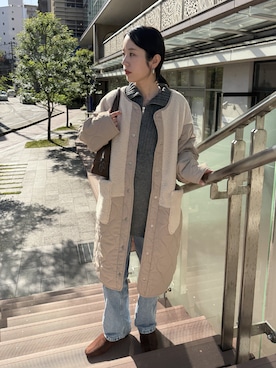 「アイテム（その他アウター）」を使った、konさん（骨格ナチュラル・レディース・154cm）の秋コーディネート