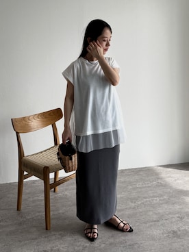 「reca（レカ）のアイテム（スカート）」を使った、konさん（レディース・154cm）の春コーディネート