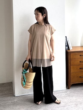 「チュニック」｜「アイテム（チュニック）」を使った、konさん（レディース・154cm）の夏コーディネート