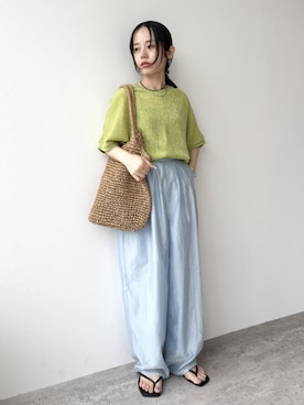 「reca（レカ）のアイテム（Tシャツ/カットソー）」を使った、konさん（レディース・154cm）の春コーディネート