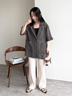 「reca（レカ）のアイテム（ジャケット/アウター）」を使った、konさん（レディース・154cm）の春コーディネート