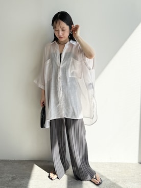 「reca（レカ）のアイテム（パンツ）」を使った、konさん（レディース・154cm）の夏コーディネート