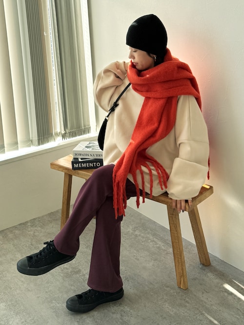 【極厚！美シルエット】ぬくぬく暖か！ミンク風裏起毛セミワイドリブパンツ