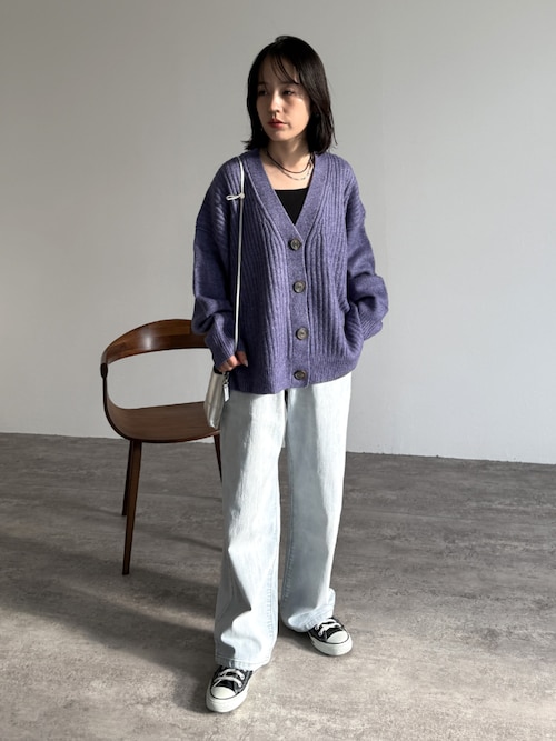 長袖Vネックニットカーディガン