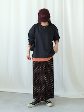 「reca（レカ）の【シリーズ累計販売数178,150枚突破！】迷わず着れる！大人のロングプリーツスカート（スカート）」を使った、konさん（レディース・154cm）の秋コーディネート