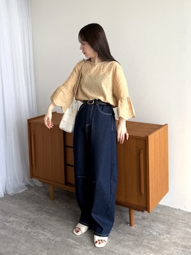 「スカラップ」｜konさん（レディース・154cm）の春コーディネート