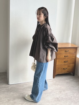 「トレンドファッション」｜「アイテム（トップス）」を使った、konさん（レディース・153cm）の夏コーディネート