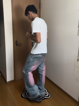 「EVISU（エヴィス）のアイテム（デニムパンツ、ブルー系）」を使った、hayataさん（メンズ・175cm）の夏コーディネート