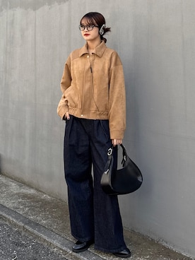 「アイテム（サングラス）」を使った、mayさん（レディース・164cm）の秋コーディネート