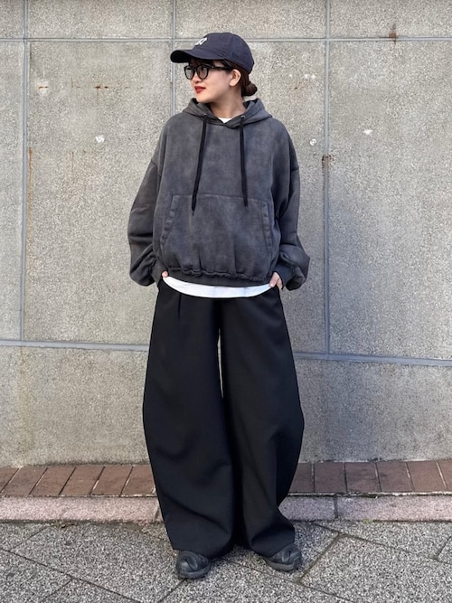 ベルテッドダブルクロスバルーンカーブスラックスパンツ（スラックス