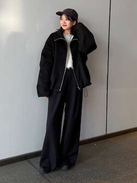 「ニット/セーター」｜「アイテム（ジャケット/アウター）」を使った、mayさん（レディース・164cm）の冬コーディネート