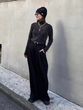 「アイテム（サングラス）」を使った、mayさん（レディース・164cm）の秋コーディネート