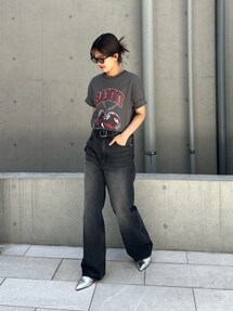 【GANNI】ブラックプードルグラフィッククロップドTシャツ GANNI ガニー Tシャツ 半袖 レディース プードル グラフィック