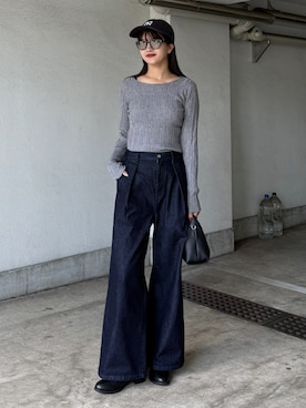 「アイテム（デニムパンツ）」を使った、mayさん（レディース・164cm）の秋コーディネート