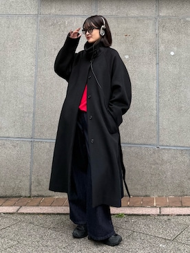 「アイテム（ステンカラーコート）」を使った、mayさん（レディース・164cm）の秋コーディネート