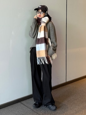「アイテム（マフラー）」を使った、mayさん（レディース・164cm）の秋コーディネート
