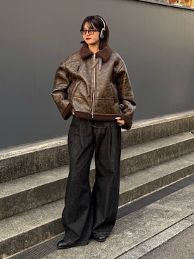 「アイテム（ブルゾン）」を使った、mayさん（レディース・164cm）の秋コーディネート